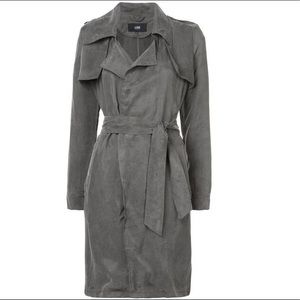 Line the Label “Margaux” Green Silk Trenchcoat